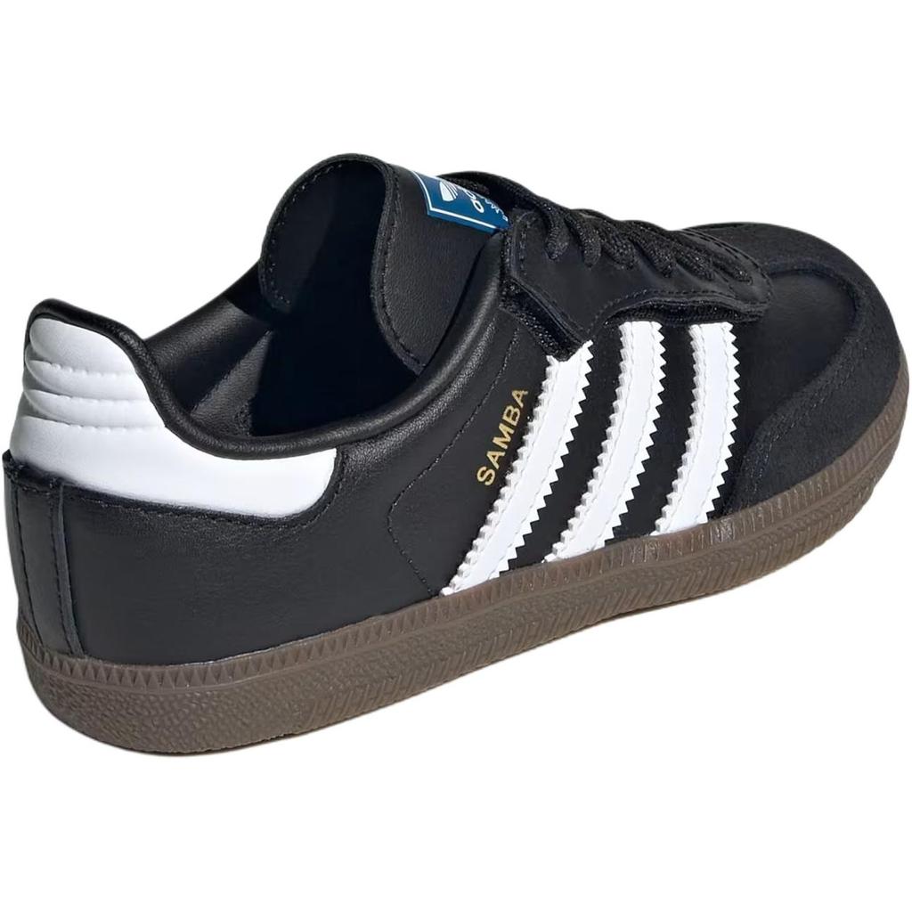 Adidas Originals Samba Og Leather Versatile Comfortable Durable Low-Top Kids Skate Shoes Kids Sneaker Core-Black JQ6390