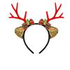 Cute Christmas Headband Flocked Antler Xmas Hairband Creative Deer Ear Headband  Woman