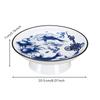Ceramic Fruit and Snack Serving Plate with Pedestal Base Decorative Koi Fish