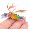 1Pcs Ant Minnow Fishing Lures Bait Hooks 3.2cm/4.5g Feather Fake Bait Hard Fishing Rattle Bead 3D Eye