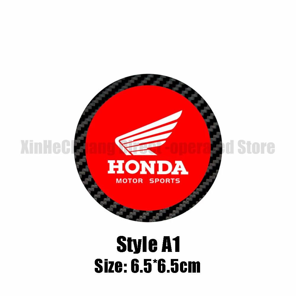 HONDA Motorcycle Decoration Crystal Stickers 3D Stereo Round Personality Carbon Fiber Decals for Honda Racing Fuel Tank Stickers akd256