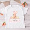 Personalized Easter Kids T-shirt: Watercolor Bunny, Egg Hunt Tee