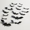Halloween Bats Decorations Outdoor Indoor 3D Bat Stickers Horror Gothic Theme Paint-Safe Adhesive Waterproof Decals