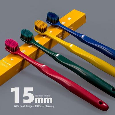 Kompakte Zahnbürste mit weichen Borsten für Erwachsene - Carbon, Ultrafein, Minimalistisches Design