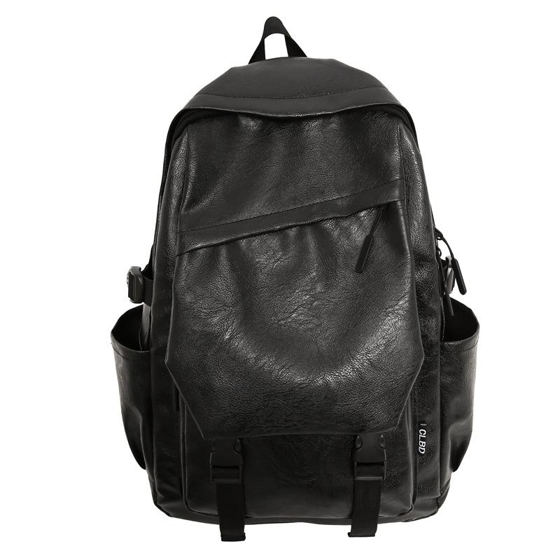 

Vintage student schoolbag fashion couple backpack, high school large capacity backpack чорний