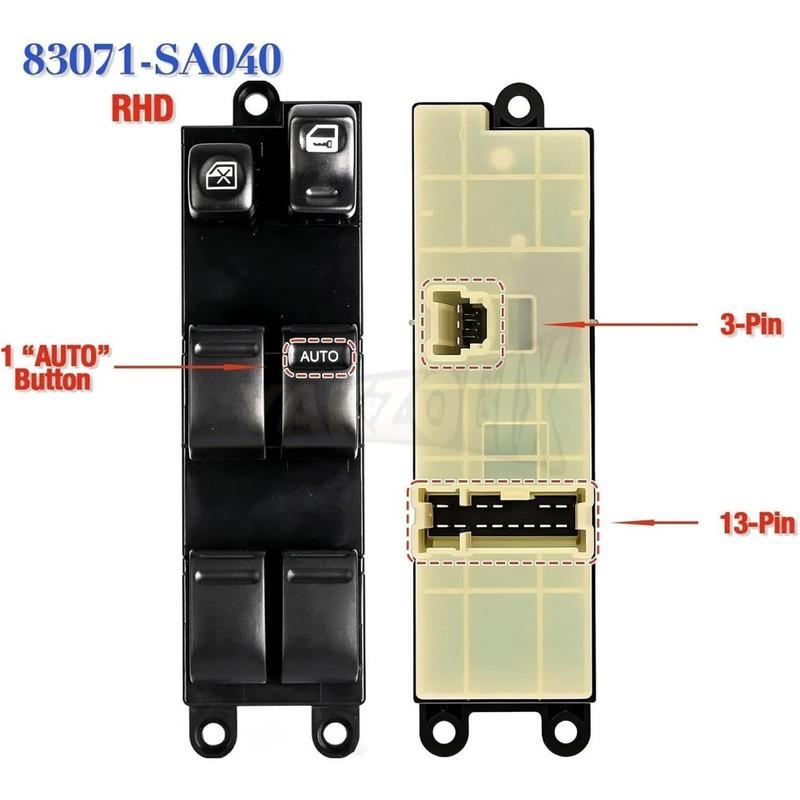 Right Hand Driver Power Window Switch For Subaru SG Forester Impreza 2002 2003 2004 2005 2006 2007 2008 83071-SA040 83071SA040