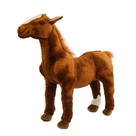 Simulation Plush Horse Toy Stuffed Pony Plushie Year of Horse Mascot Doll Educational Toy Home Bedroom Decoration Holiday Gift
