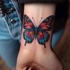 Farbiger Schmetterling Tattoo Aufkleber Wasserdicht Weiblich Langlebig Simulation, Kleiner Frischer Handgelenk Schlüsselbein Knöchel Narben Aufkleber