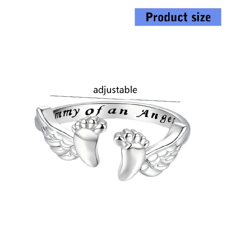 Charm Adjustable Silver Angel Rings For Women Portable Yet Sturdy As Sentimental Gift For Lovers