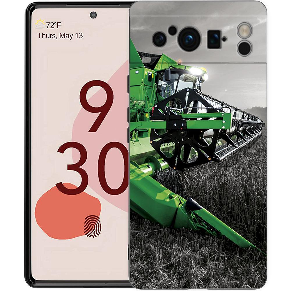 

Farm Vehicle Tractor Phone Case For Google pixel 9 8 7 6 Pro 8A 6A 7A 5G Silicone Shockproof Black Cover Fundas Pixel 8 Pro