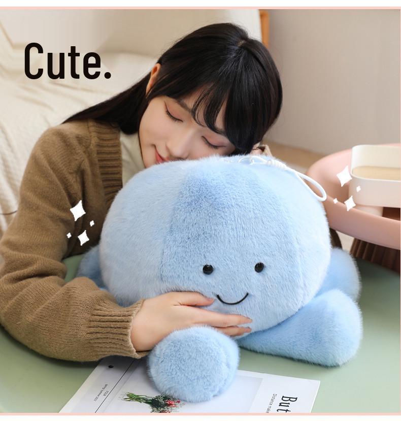 Rotating Octopus & Jellyfish Plush Doll Pillow - Cute Cartoon Stuffed Toy Gift for Girls