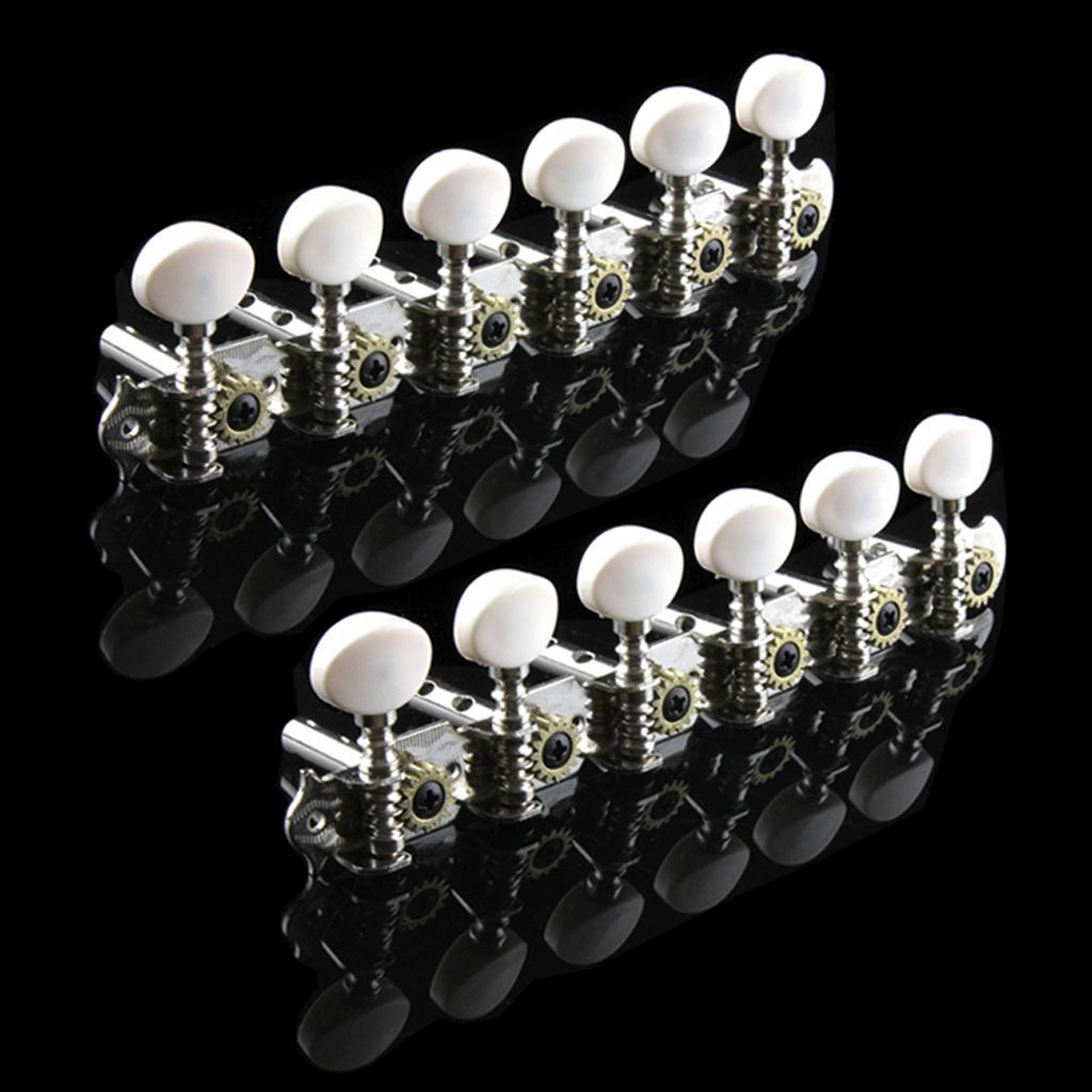 Guitar Parts 6 Right Machine Heads Knobs 12 String tuning Pegs Head for Acoustic