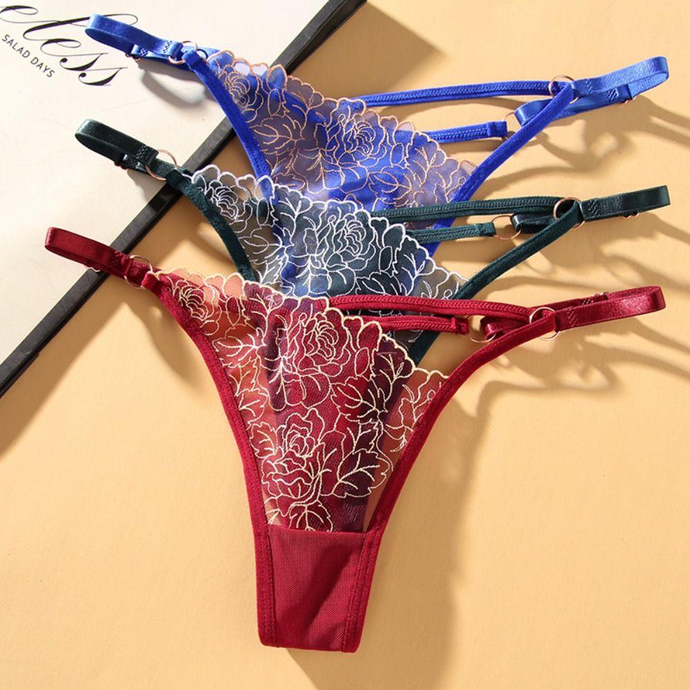 Adjustable Women Panties Transparent G-Strings Exquisite Lingere Underware