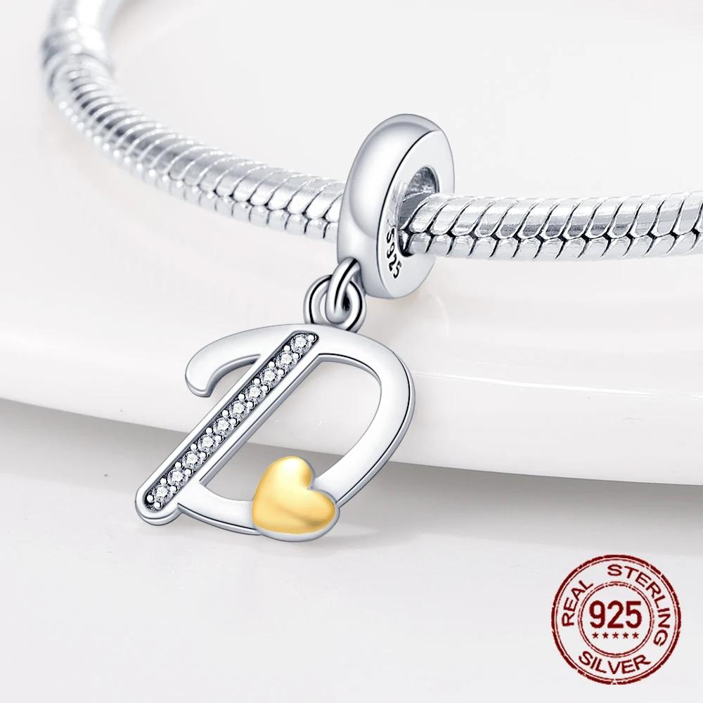 Kupfer Buchstabe A-Z Alphabet Charms Namensperlen Passend für Original Armbänder Charms Für Frauen DIY Anhänger Herstellung Schmuck