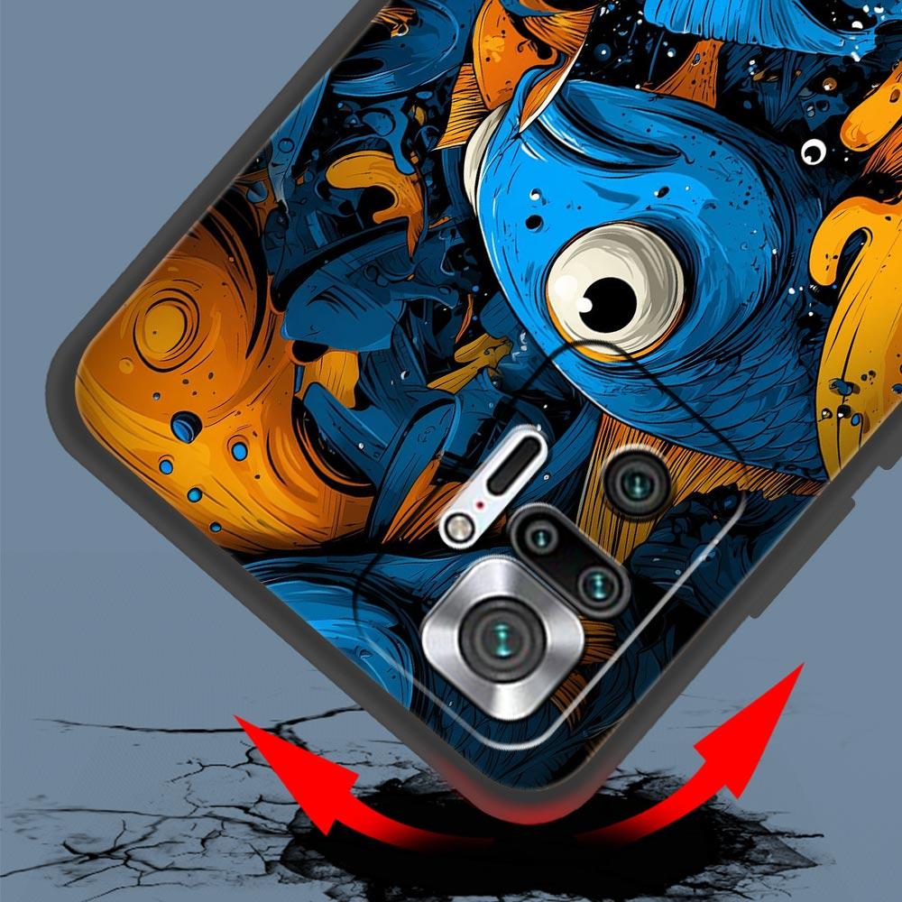 Blue Ocean Fish Phone Case Cover for Redmi 14C 10C Note 15 14 13 12 10 11 K40 Pro Plus 5G Shockproof Soft TPU Shell Fundas Bags