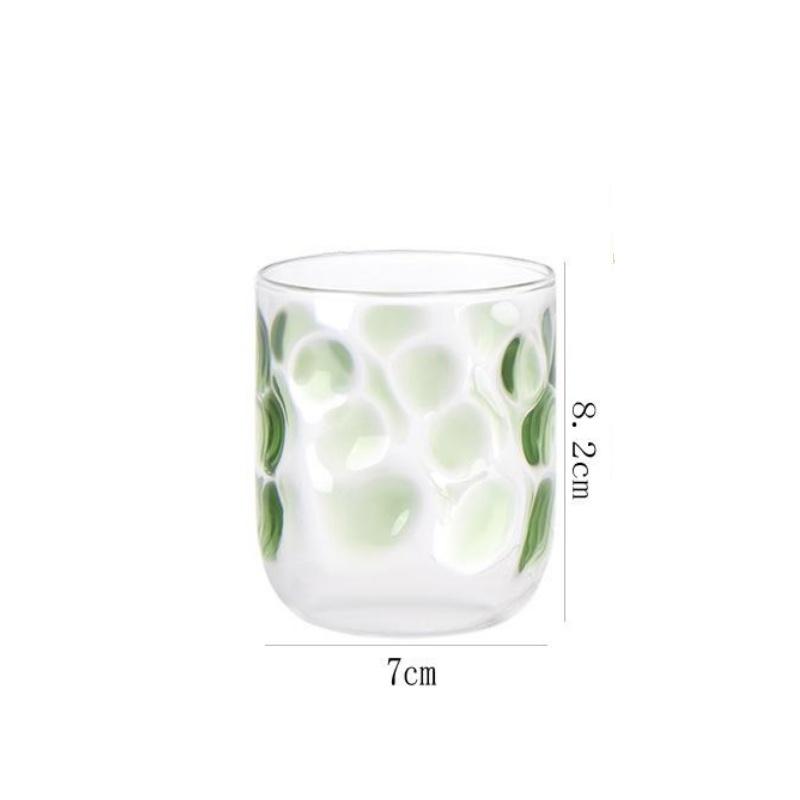 BRCreative Polka Dot Glassware Juice Red Wine Glasses Drinking Glasses Rise-and-fall Wave Points Coffee Mug Cocktail GlassEY