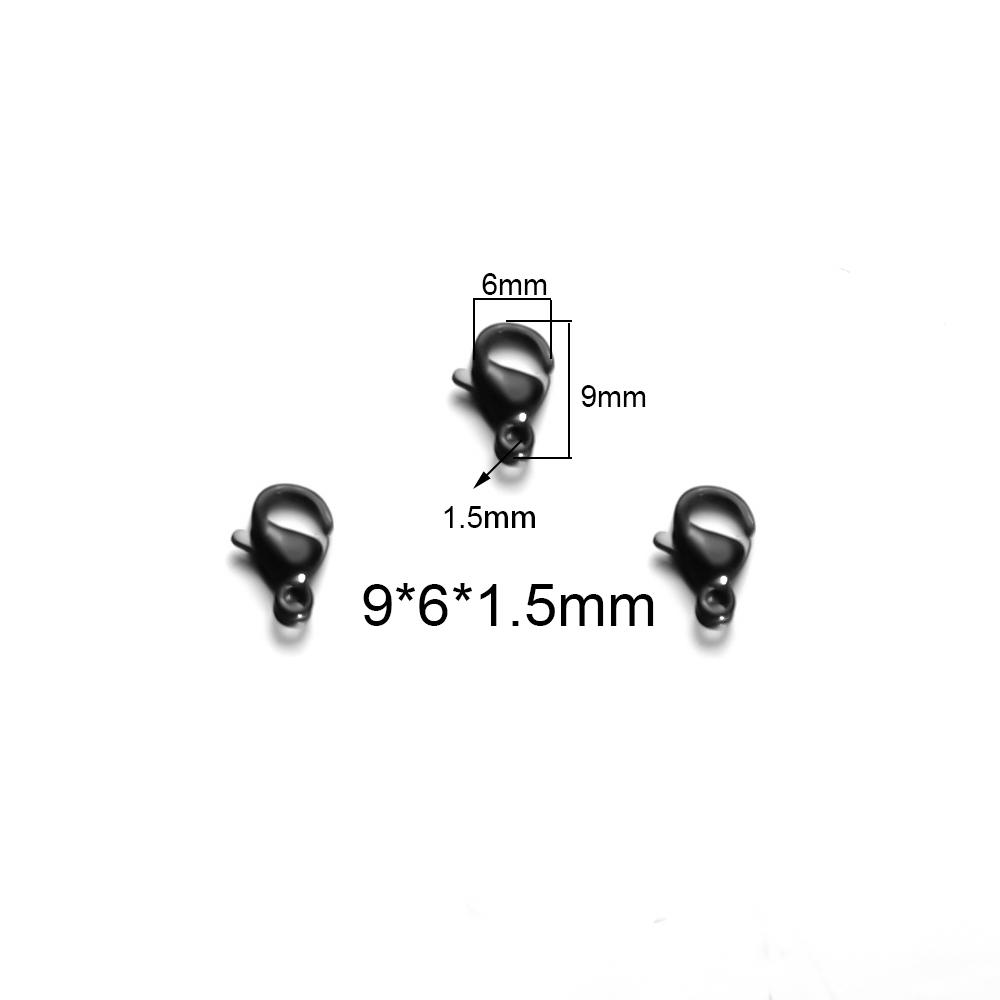 Semitree 25Pcs Stainless Steel Gold Black Lobster Clasps Jewelry Findings DIY Necklace Bracelet Making Accessories 9/10/12/15MM