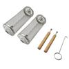 Portable Round 304 Stainless Steel BBQ Grill with Wooden Handle