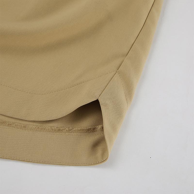 Summer Y2K Shorts Set Sexy Khaki Strapless Top High Waisted Wide Leg Shorts Set for Women's Summer Elegant Casual 2 Piece Sets