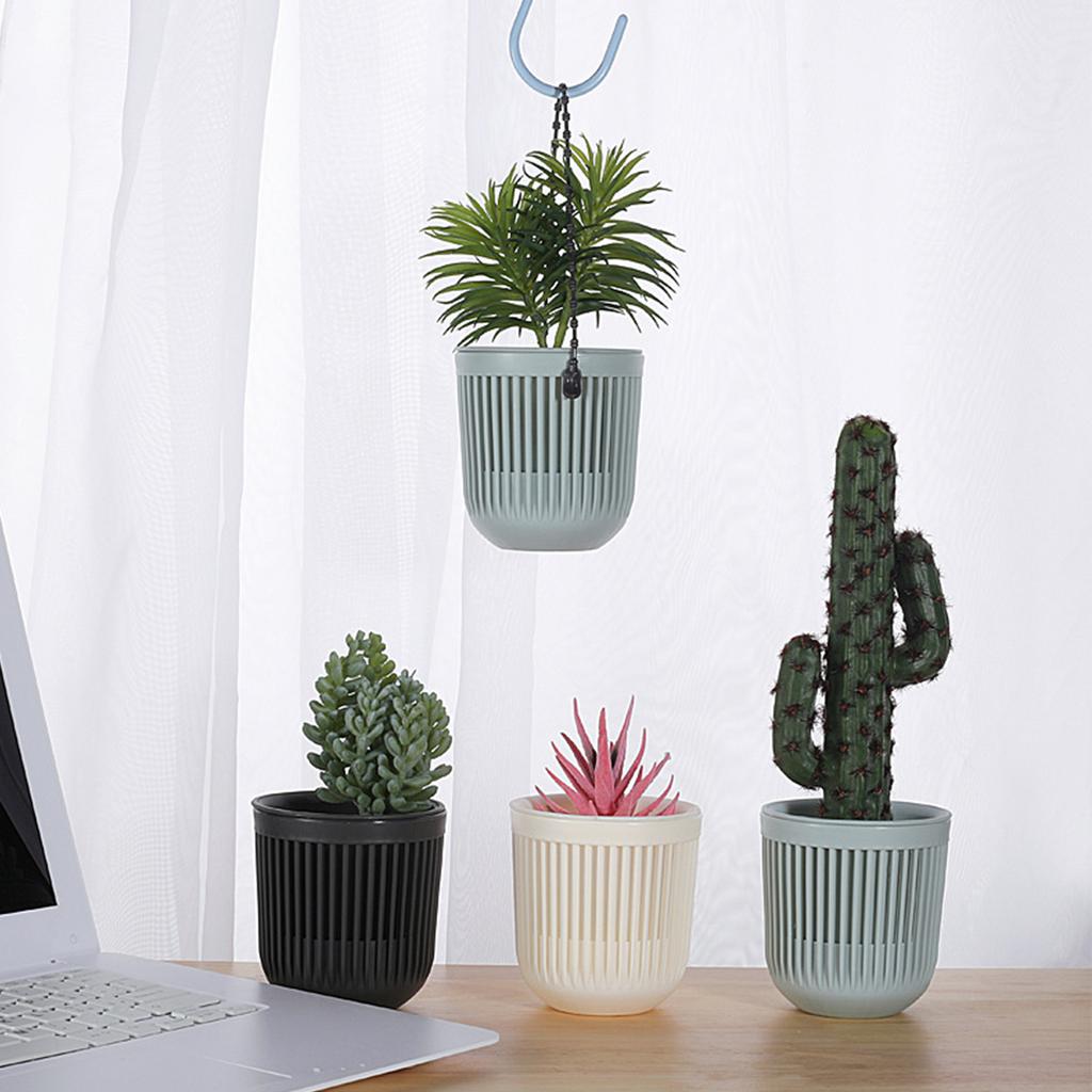 6pcs Flower Pots Hanging Planter for Succulent Plant Wall Mounted Mini Planter with Removable Handle Office Decorations