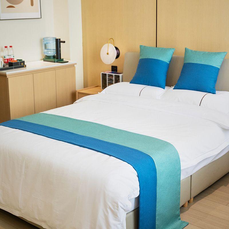 1 Stück Hotel Ferienwohnung Bettfahne Bettwäsche Leichter Luxus Einfarbig Bettende Handtuch Weich und Bequem Multifunktionales Staubdichtes Tuch Bettläufer