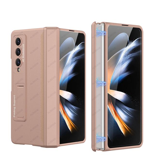 Magnet Hinge Stand Case For Samsung Galaxy Z Fold 4 3 5g Fold4 Fold3 Case Magnetic Adsorption Holder Matte Hard Pc Phone Cover
