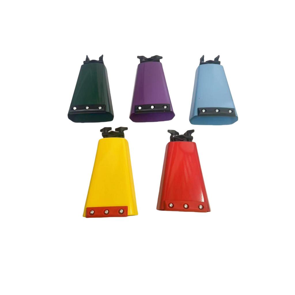 Colorful Metal Cowbell with Mute Strip: Durable Drum Kit Percussion Accessory