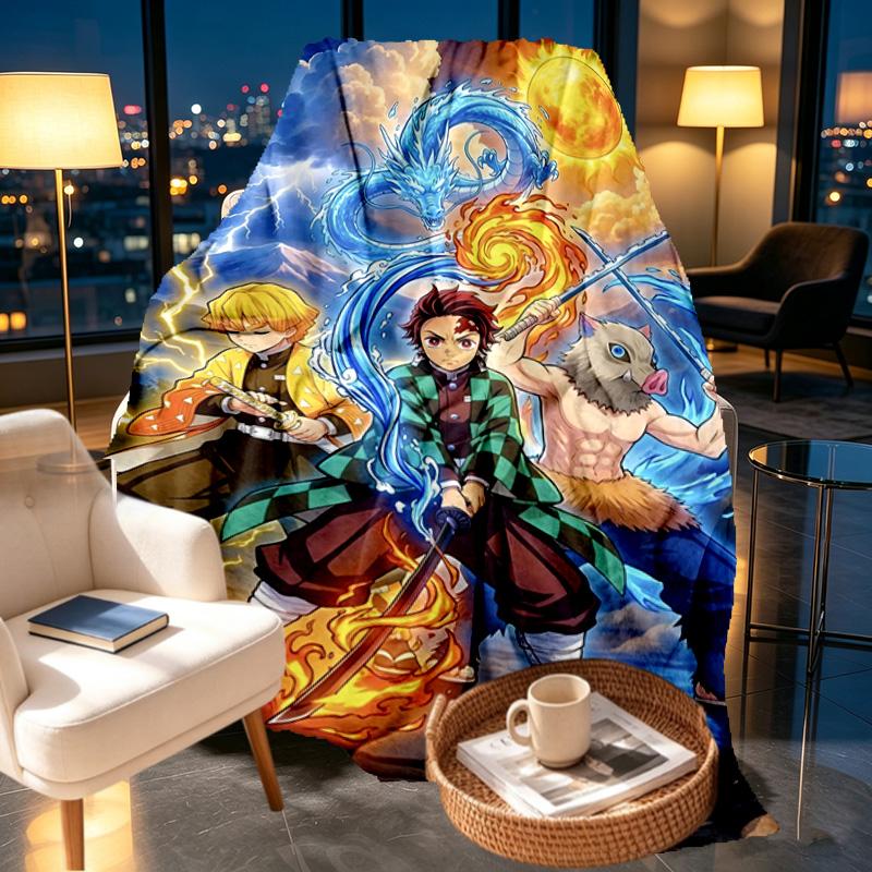 Demon Slayer Print Blanket - Soft & Comfortable, for Bedroom, Travel, Sofa, Home Decoration - Birthday Christmas Gift for Friend
