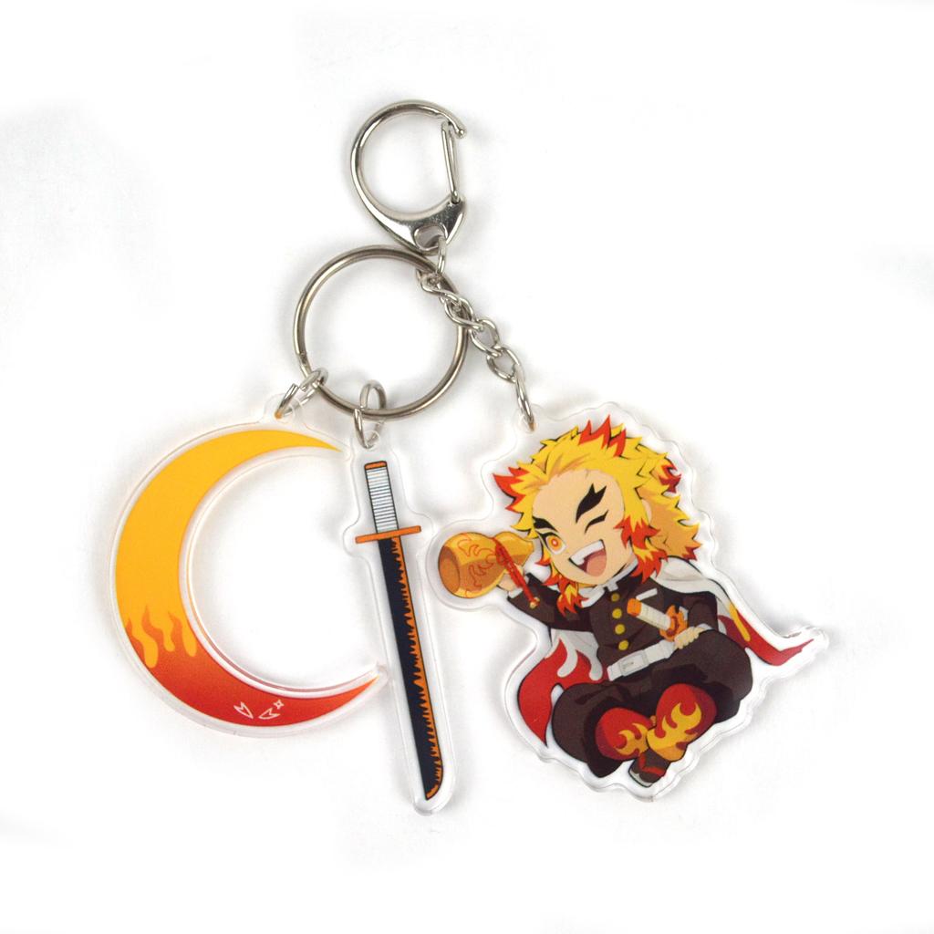 Demon Slayer Kamado Tanjirou Kamado Nezuko Agatsuma Zenitsu Anime Figure Key Ring Acrylic Key Chain Pendant Perfect Gift