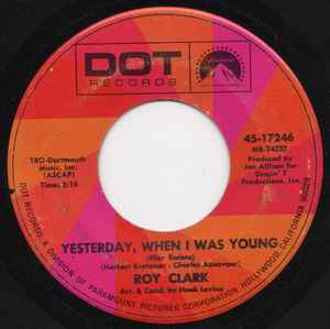 

7inch Record ROY CLARK Yesterday When I Was Young Hier E 4517246 DOT US CountryFolk Used