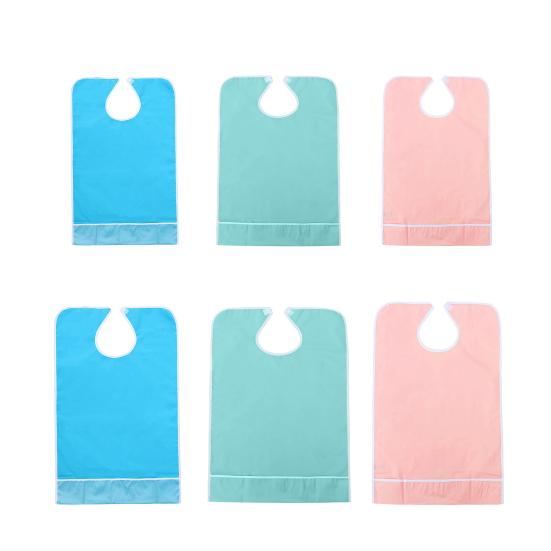 Adult Bibs Waterproof Oil-resistant PVC Elderly Patients Reusable Saliva Towel for Dining