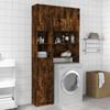 VidaXL Bathroom Cabinet Smoked Oak 32x25.5x190 Cm Engineered Wood 815537