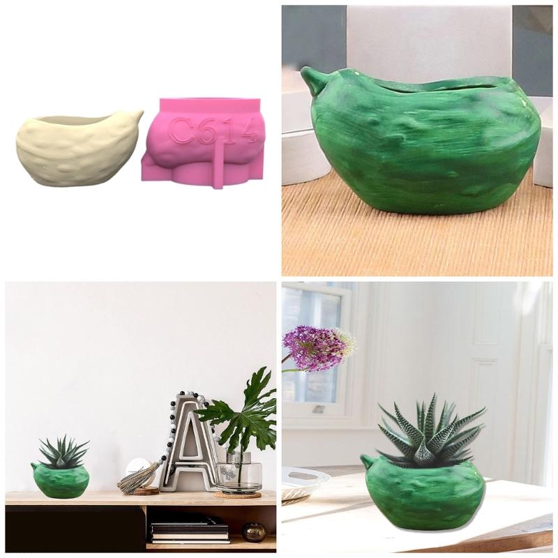 Succulent Planter Silicone Molds Creative Flower Pots Epoxy Resin Mould for DIY Candle Holder Pen Holder Vase Molds Home