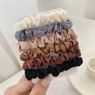 5/6 Stück Damen Scrunchies Seiden Haarband Haargummis Mädchen Pferdeschwanzhalter Gummiband Elastische Haarbänder Mode Haaraccessoires