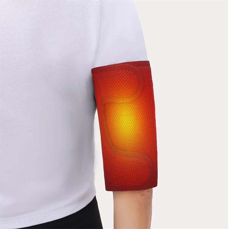 2026 USB Rechargeable Heated Elbow Pads Portable Electric Heating Arm Wrap Brace Support Heated Wrist Sleeve with Vibration Massage for Cold Weather