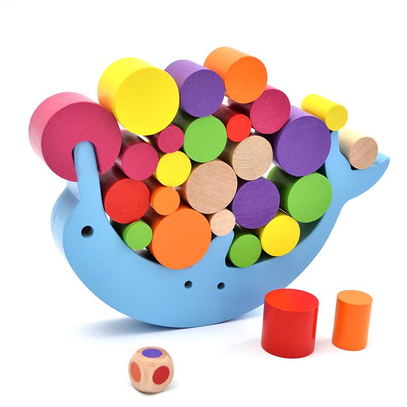 

Wood Dolphin Building Blocks Balance Training Kids Learning Educational Toys for Children Stacking Funny Family Party Games