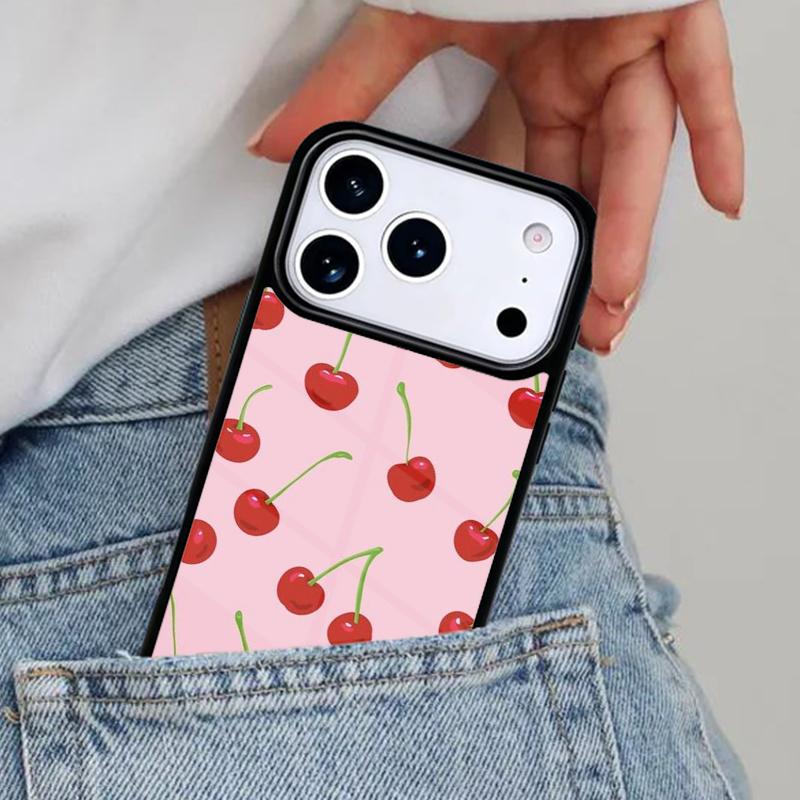 Cherry Fruit Phone Case for iPhone 16e 15 14 13 12 17 Pro Max Plus Air 17pro Cover Coque