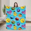 Cookie Monster Sesamets Knitted Blanket   Flannel Throw Blanket Bedroom Sofa Printed Ultra-Soft Warm Bedspreads