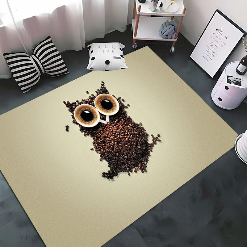 Cool Owl 3D Printing Carpet for Living Room Bedroom Hallway Alfombra Anti-slip Soft Area Rug Sofa Doormat Home Decoration Tapete