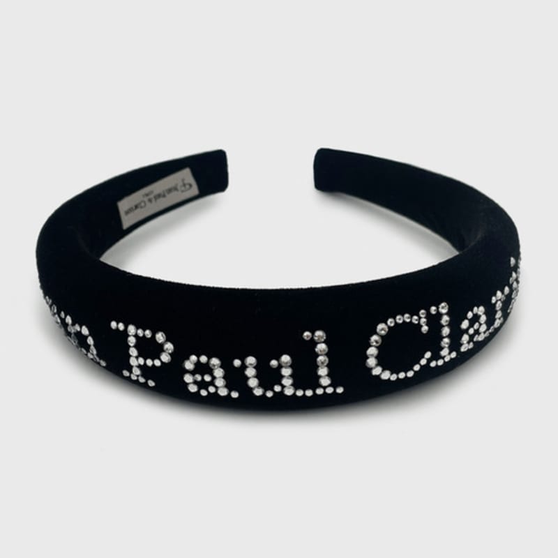 Jean Paul Clarisse JEAN PAUL CLARISSE Velvet Stone Lettering Hairband JP-22-225HB