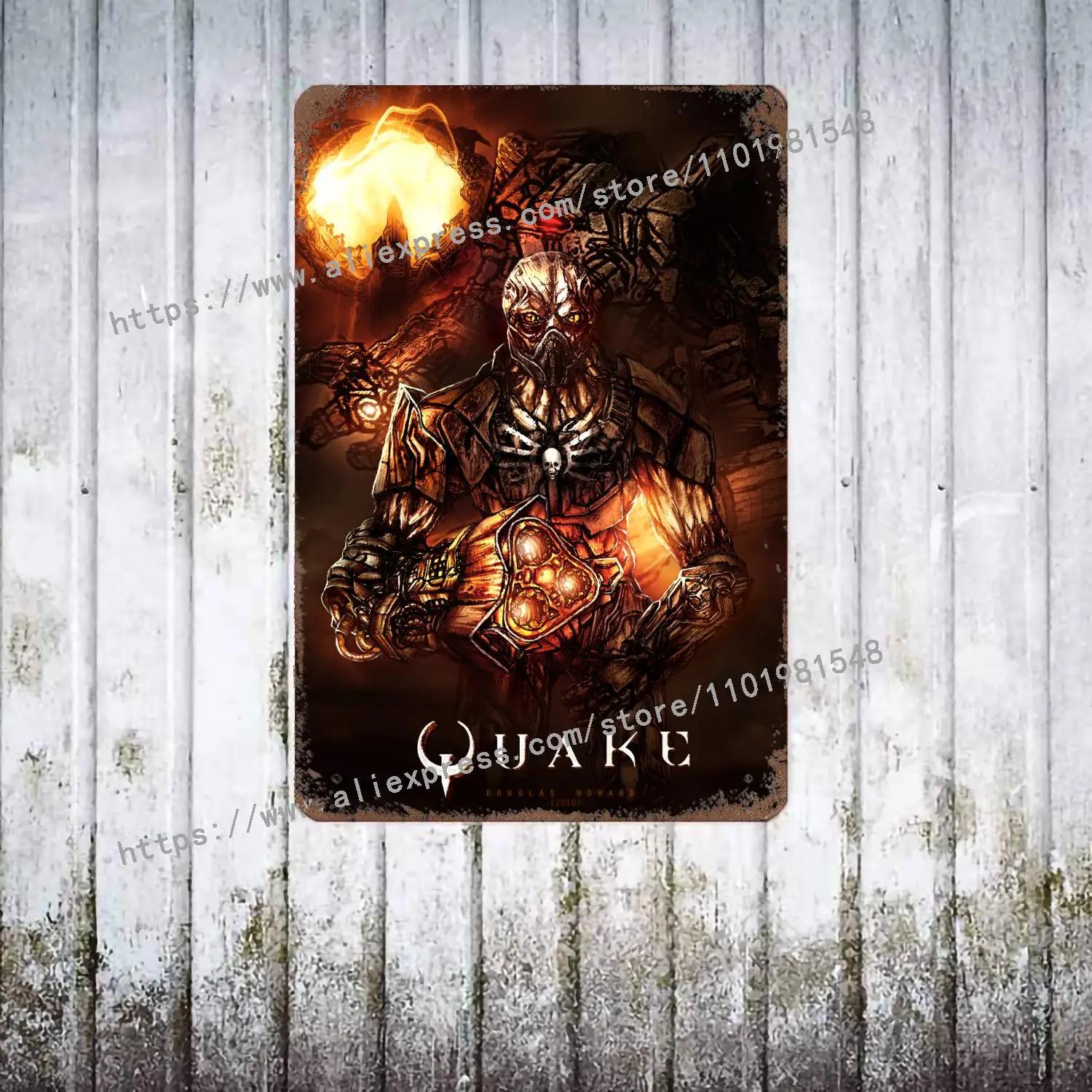 

Quake Video Game metal Decor Poster Vintage Tin Sign Metal Sign Decorative Plaque for Pub Bar Man Cave Club Wall Decoration 20x30cm（7.8x11.8inch）