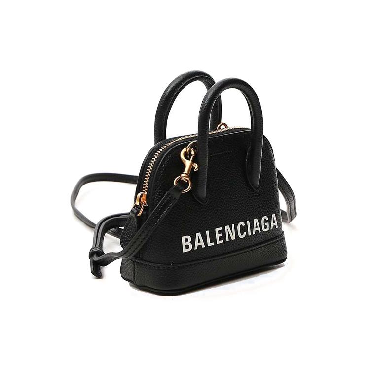New Balenciaga Ville Cow Leather Dome Bag, Handbag, Crossbody Bag, Shoulder Bag Mini Women's Black 6397561IZ1M1090