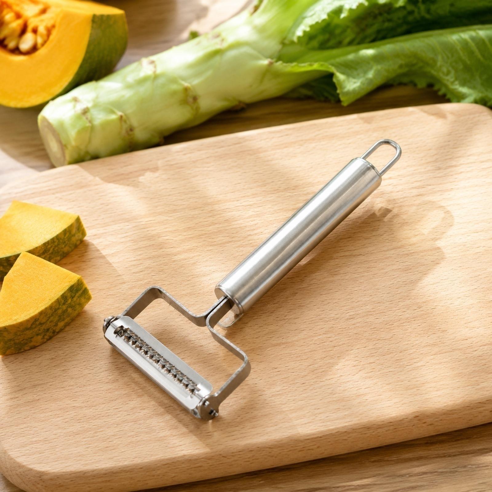

Stainless Steel Vegetable Peeler Kitchen Fruit Peeler with Serrated Blade for Efficient Peeling and Easy Handling Durable Design one size срібний