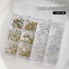 12 Grid Mini Zircon Pearl Nail Accessories Internet Celebrity New Mixed Flat Bottom Steel Ball Cross Decoration