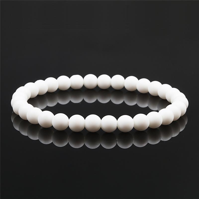 Natural Stone Elastic Bracelet 6mm Charm Men Black Lava Blue Beads Strand Bracelets for Women Yoga Meditation Jewelry pulseira
