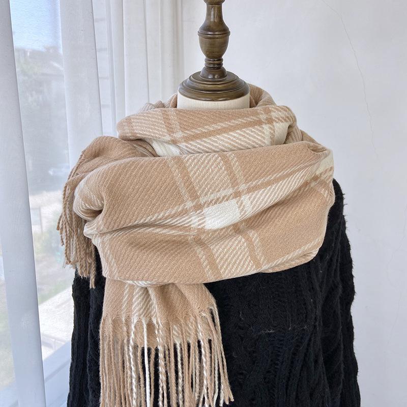 Beliebtheit Stil Tartan Karo Schal Fransen Schal - Wochenende Lässig Winddicht Warmer Schal für Herbst Winter
