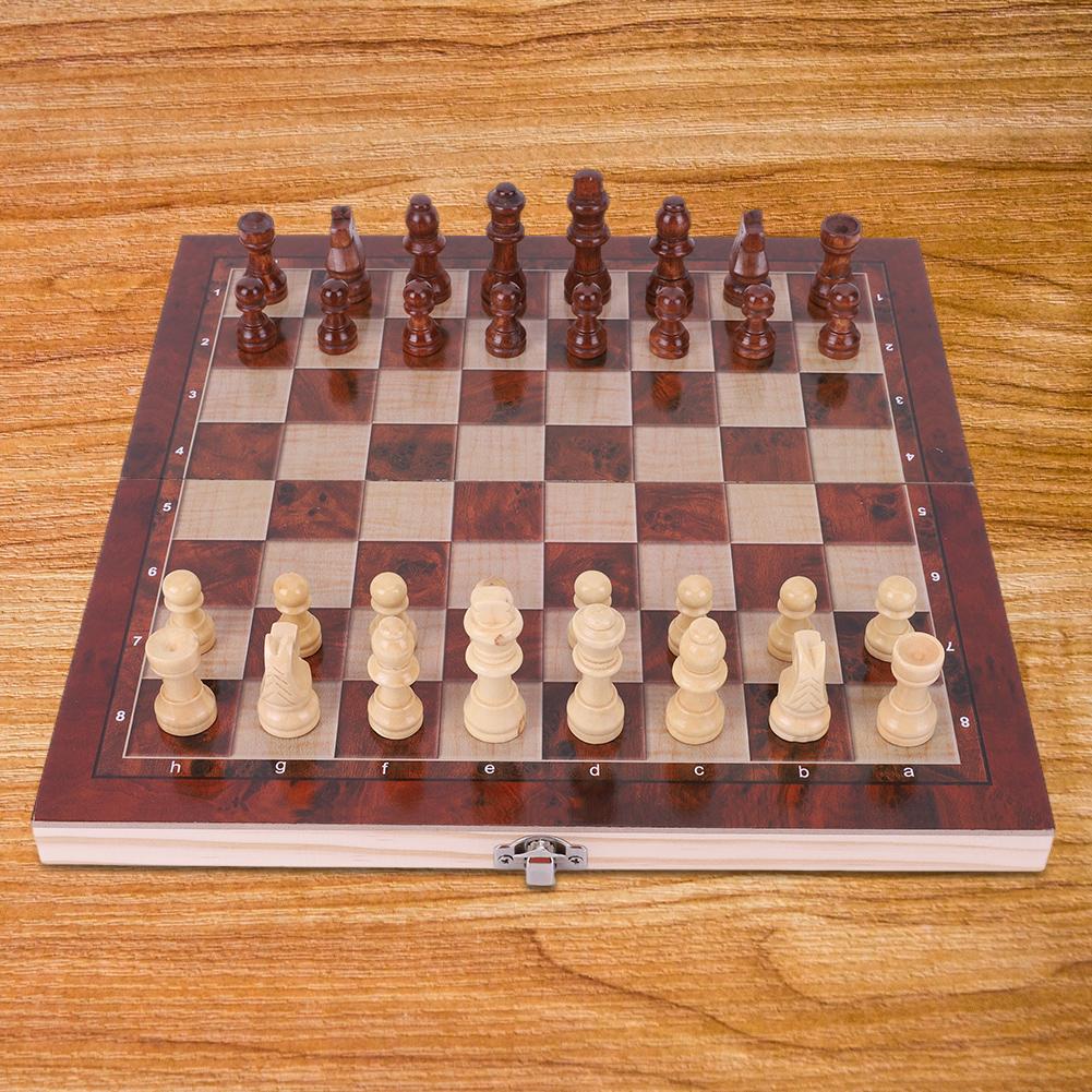 29x29cm 3 in 1 Chess Chekers Backgammon Developing Strategic Thinking Foldable Chess Board Best Gifts No Toxic Chess Board Game