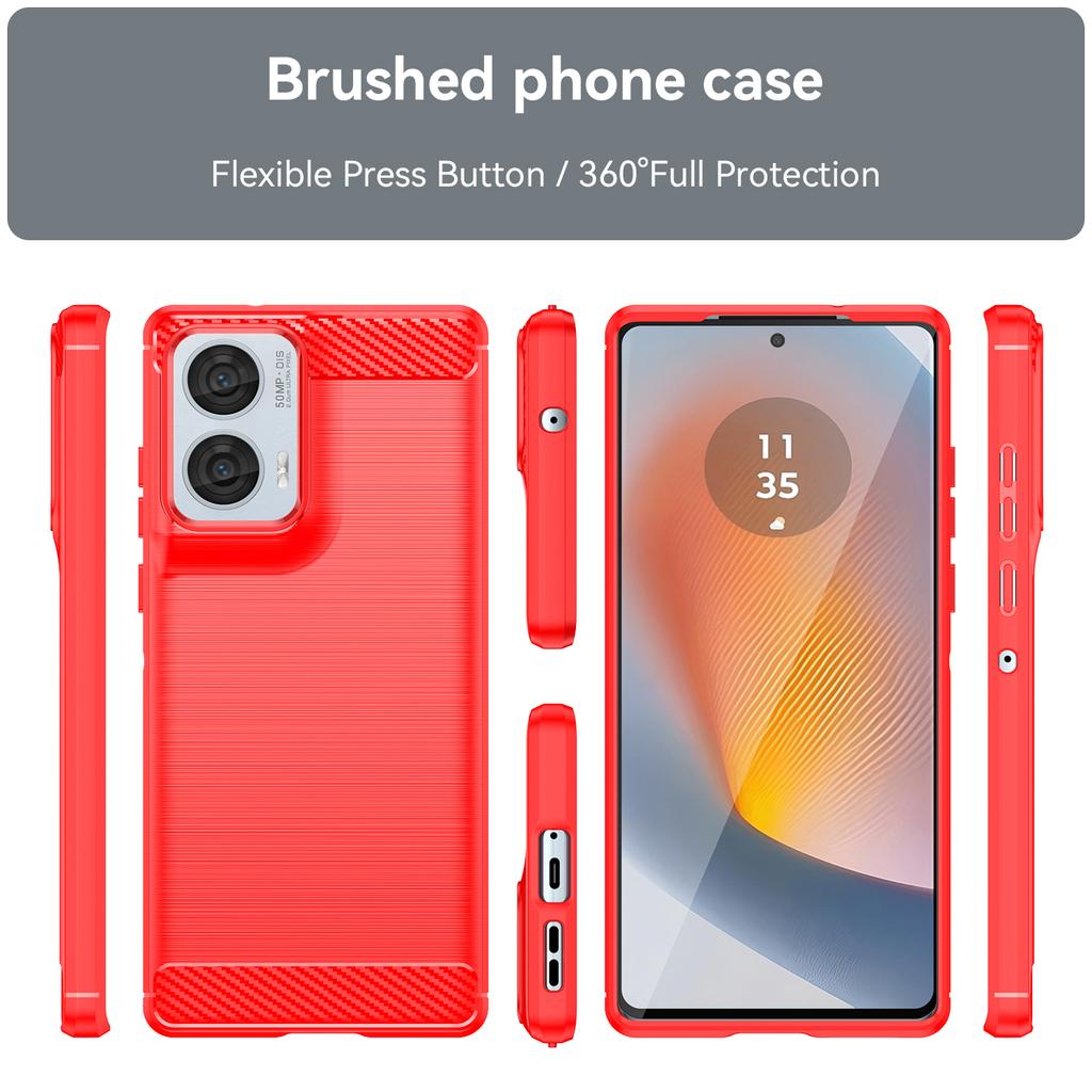 For Motorola Edge 50 Fusion 5G TPU Case Carbon Fiber Texture Brushed Phone Cover