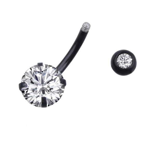 Mulheres Zircônia Cúbica Barra Umbigo Anel de Umbigo Joia de Piercing Corporal Presente