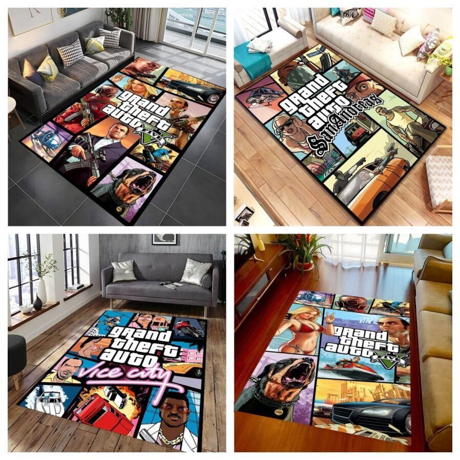 Carpet Cartoon Printed Carpet 3D Gta Grand Theft Auto Game Gamer Large Area Rug